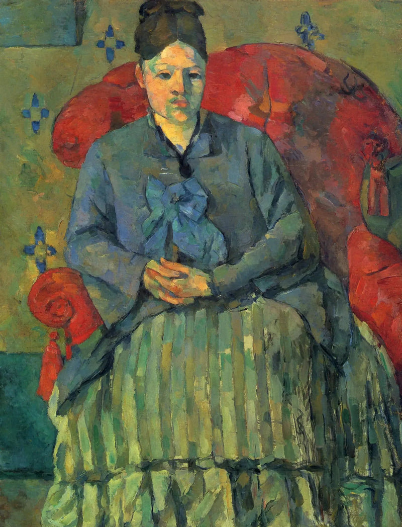 Pani Cézanne w paskowanej spódnicy - Paul Cézanne