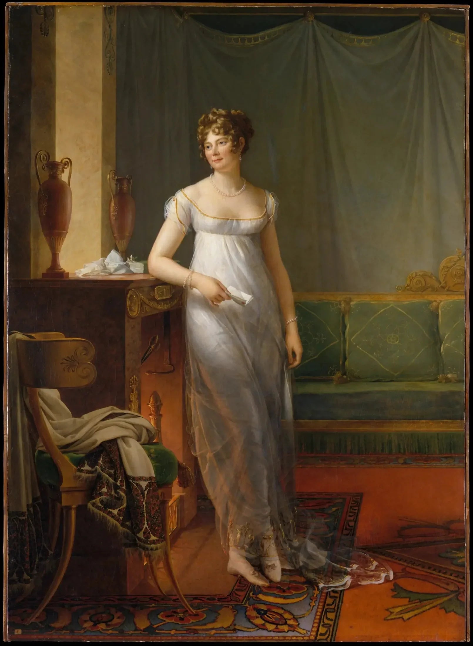 Madame Charles Maurice de Talleyrand Périgord (1761–1835) - François Gérard image 2 copie peinte à la main à l’huile