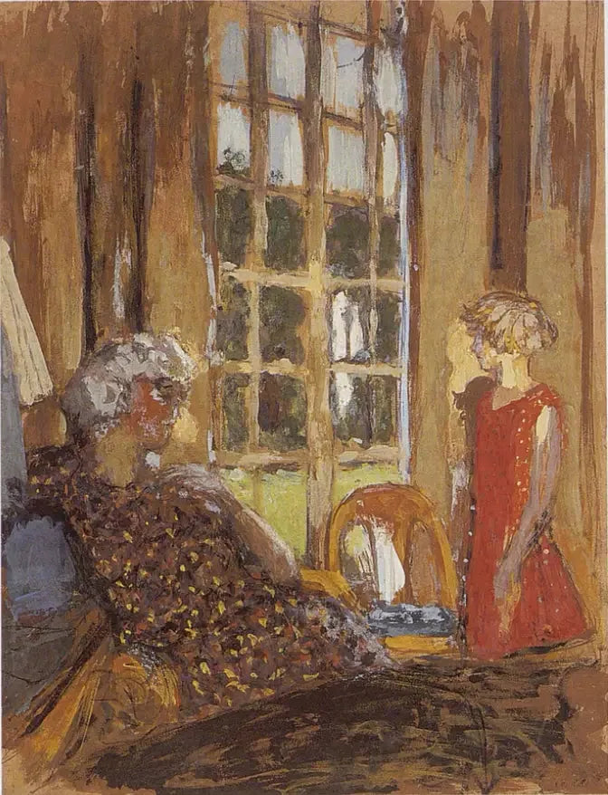 Pani Hessel i Lulu przy oknie balkonowym - Édouard Vuillard