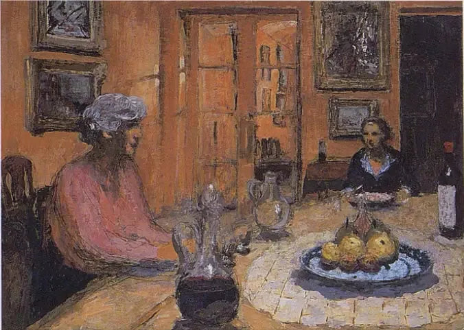 Pani Hessel i Lulu, w jadalni, ulica Napoli - Édouard Vuillard