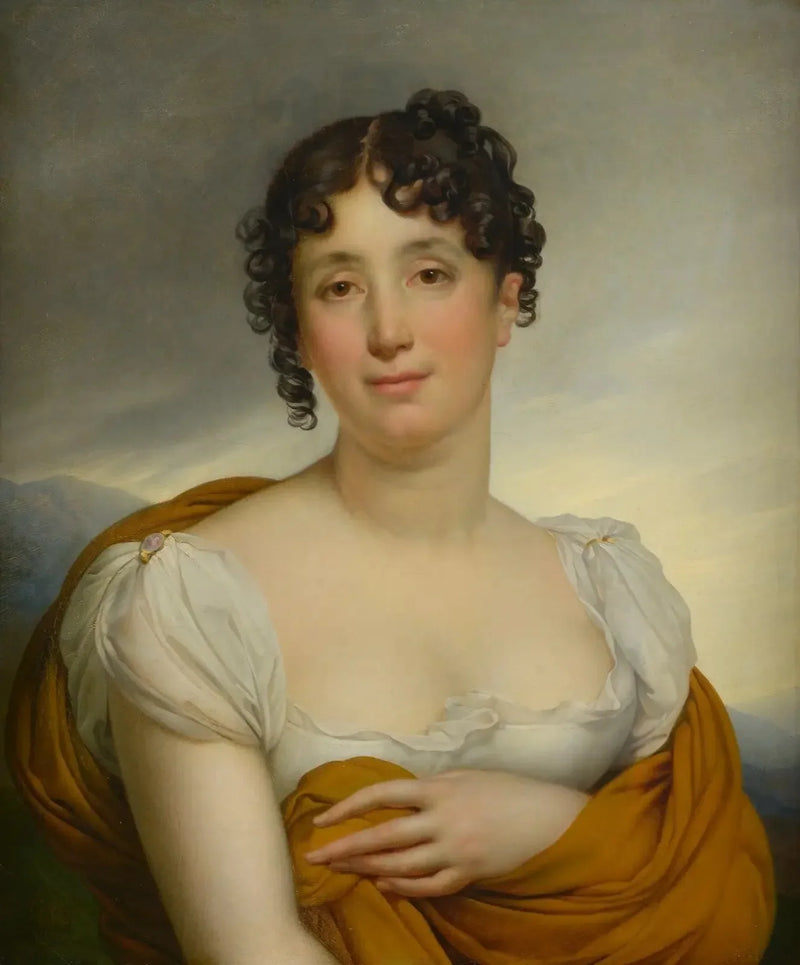 Madame Merlin w żółtym szalu - Anne-Louis Girodet