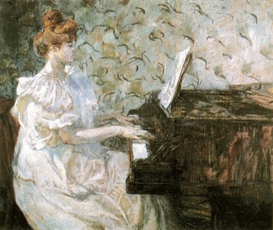 Madame Misia Natanson przy fortepianie - Henri de Toulouse-Lautrec