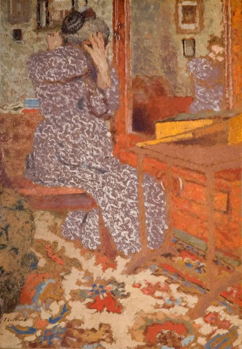 Pani Vuillard układająca włosy - Édouard Vuillard