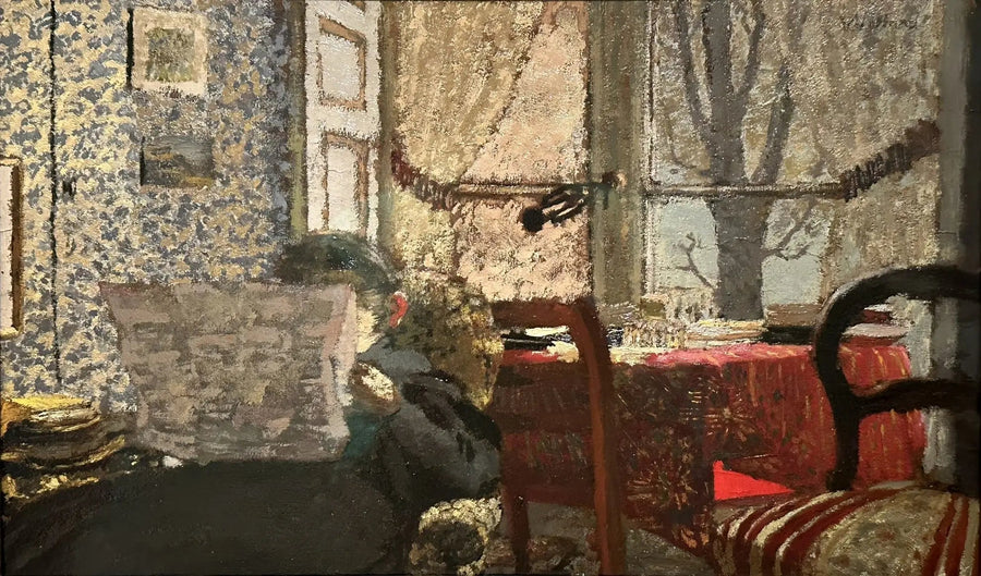 Pani Vuillard czytająca gazetę - Édouard Vuillard