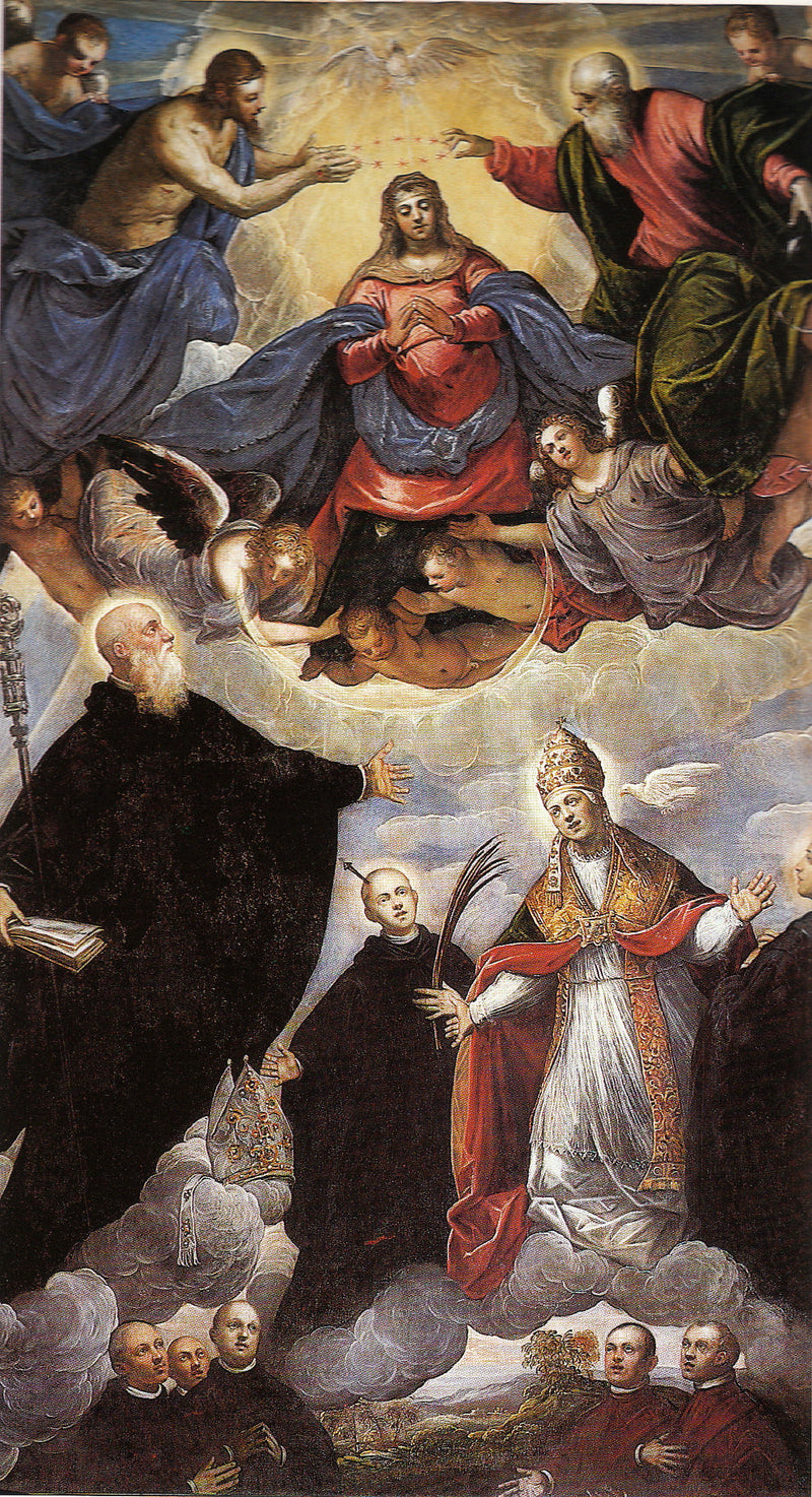 Madonna koronowana między świętymi benedyktynami - Jacopo Tintoretto