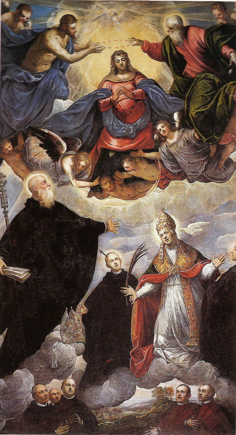 Madonna koronowana między świętymi benedyktynami - Jacopo Tintoretto