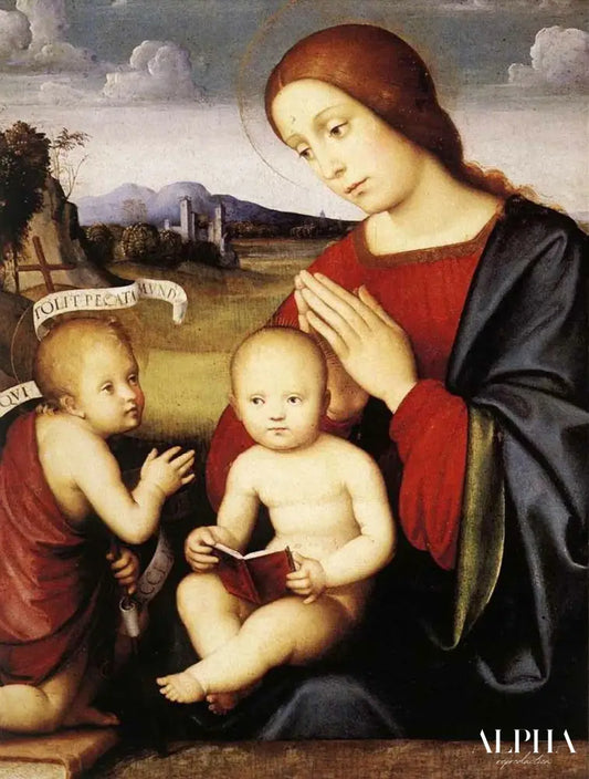 Madone et enfant avec l'enfant saint Jean Baptiste - Léonard de Vinci - Reproductions de tableaux et peintures haut de gamme