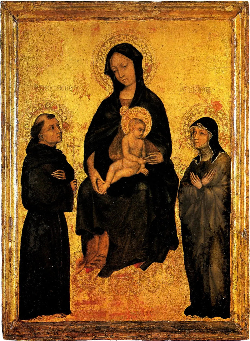 Madonna z Dzieciątkiem w chwale między świętymi Franciszkiem i Klarą - Gentile da Fabriano