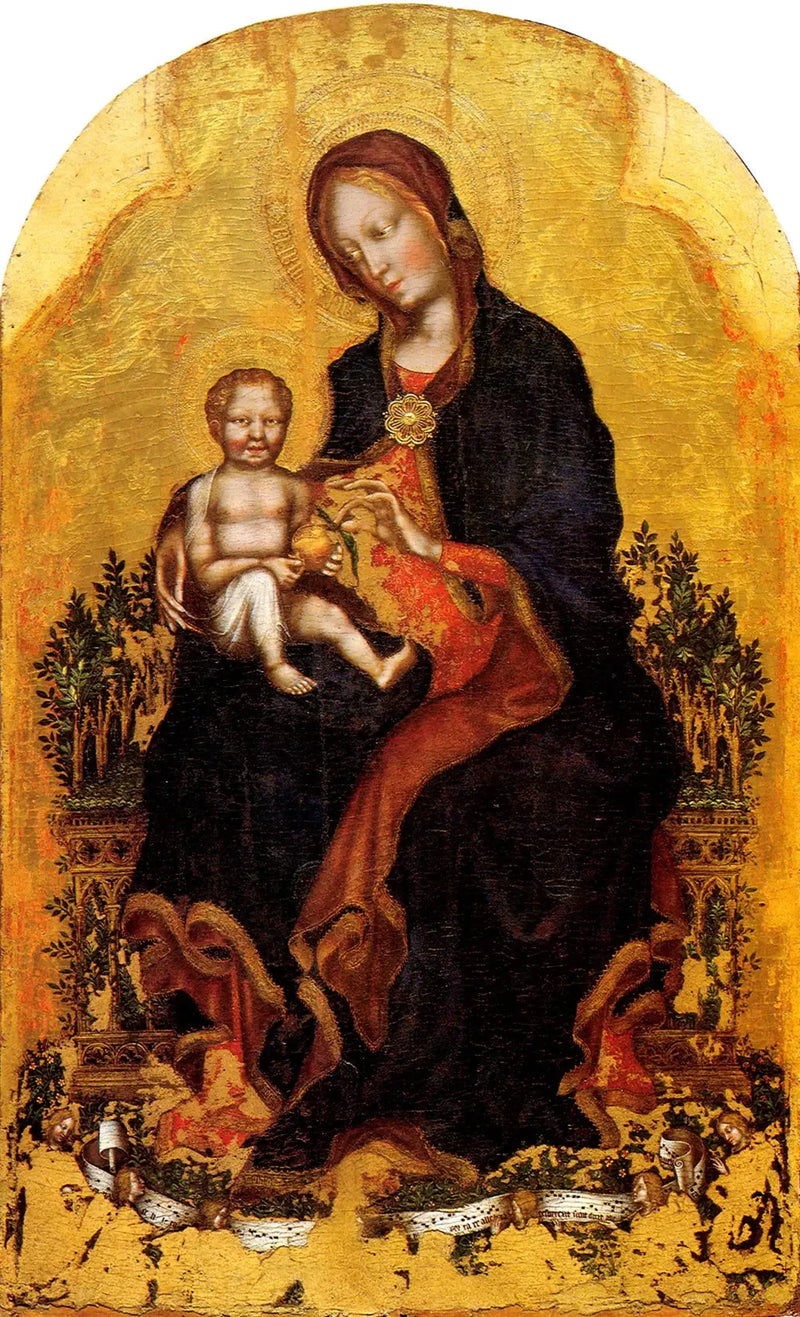 Madonna na tronie z Dzieciątkiem i aniołami muzykami - Gentile da Fabriano