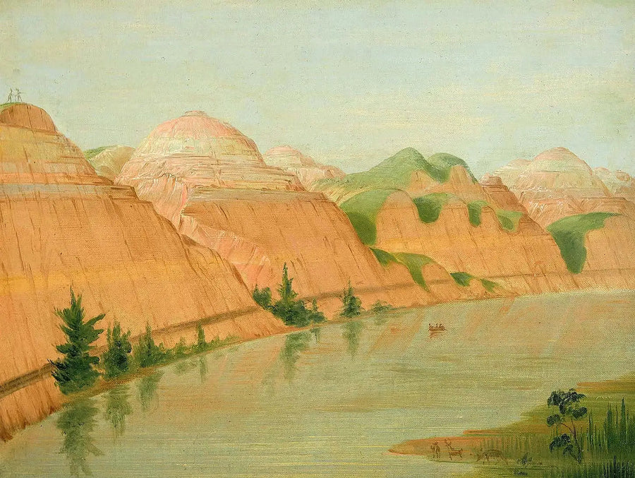 Piękne klify z gliny, 1800 mil nad Saint-Louis - George Catlin