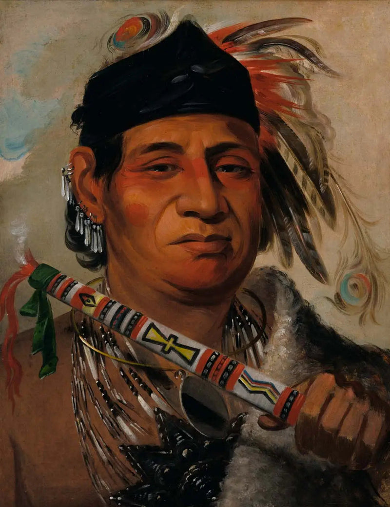 Mah-kée-mee-teuv, Niedźwiedź Grizzly, przywódca plemienia - George Catlin