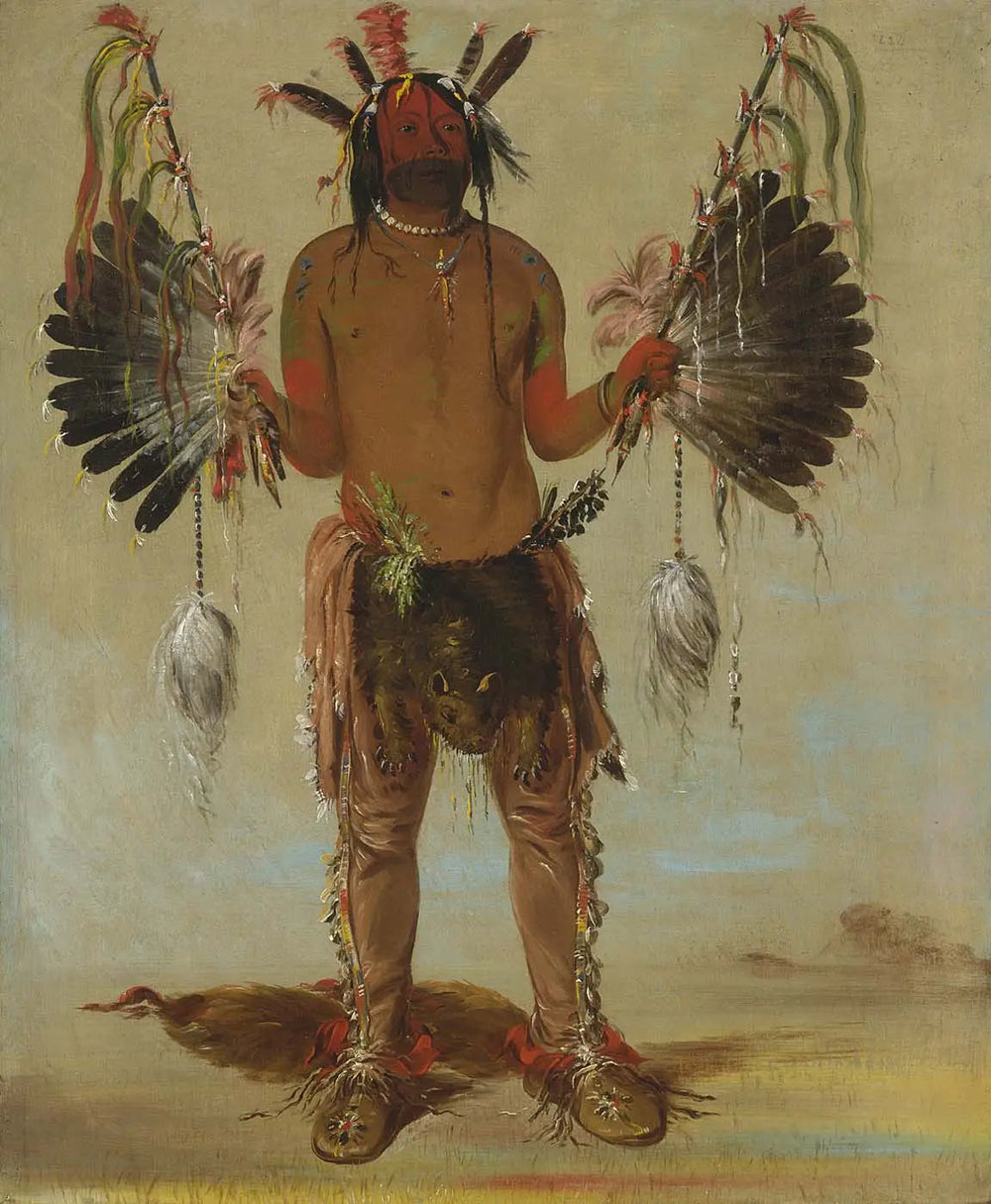Mah-tó-he-ha, vieil ours, un guérisseur - George Catlin image 1 tableau peint à l’huile sur toile