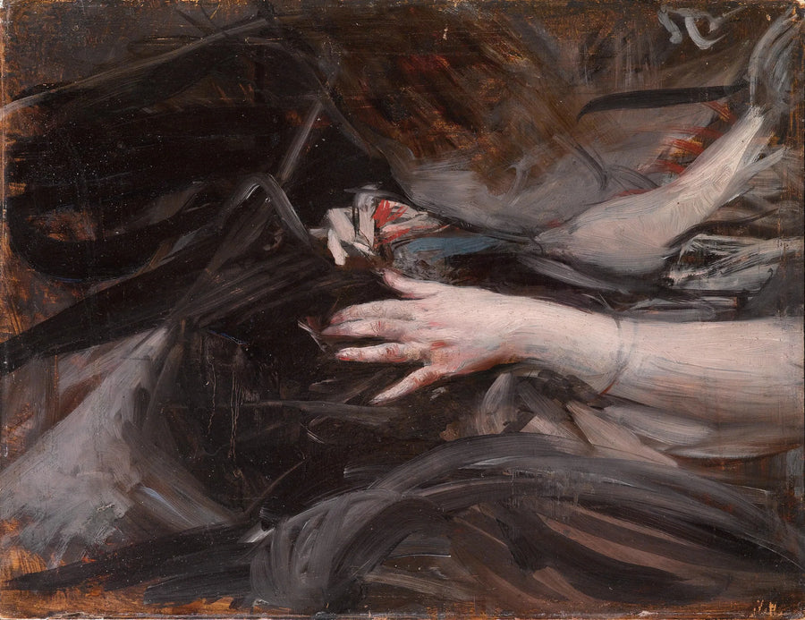 Dłonie kobiety szyjącej - Giovanni Boldini