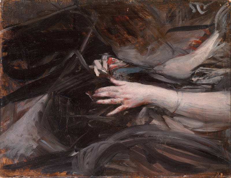 Dłonie kobiety szyjącej - Giovanni Boldini