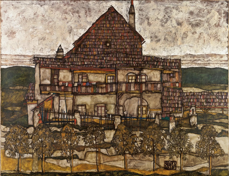 Dom z dachówką - Egon Schiele
