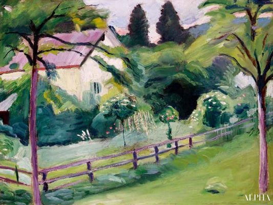 Maison de campagne avec jardin - August Macke - Reproductions de tableaux et peintures haut de gamme