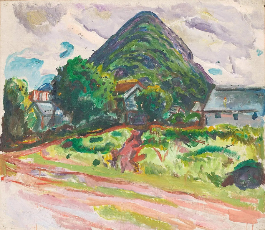 dom i góry w tle - Edvard Munch