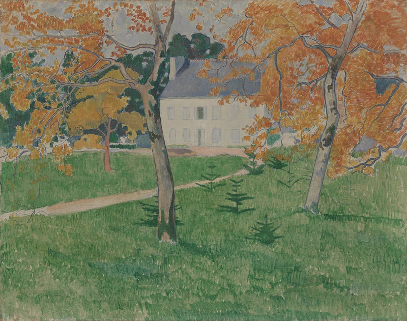 Dom wśród drzew: Pont-Aven - Émile Bernard