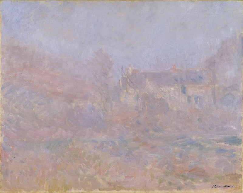 Domy w Falaise, mgła - Claude Monet