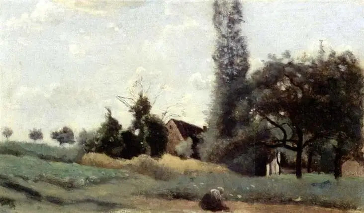 Domy w Marcoussis - Jean-Baptiste Camille Corot