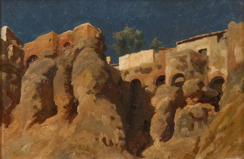 Dom na szczycie klifu nad Morzem Śródziemnym (może na Capri) - Frederic Leighton