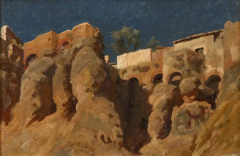 Dom na szczycie klifu nad Morzem Śródziemnym (może na Capri) - Frederic Leighton