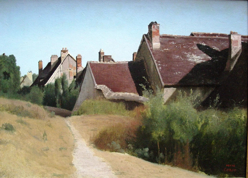 domy w okolicach Orleanu - Jean-Baptiste Camille Corot