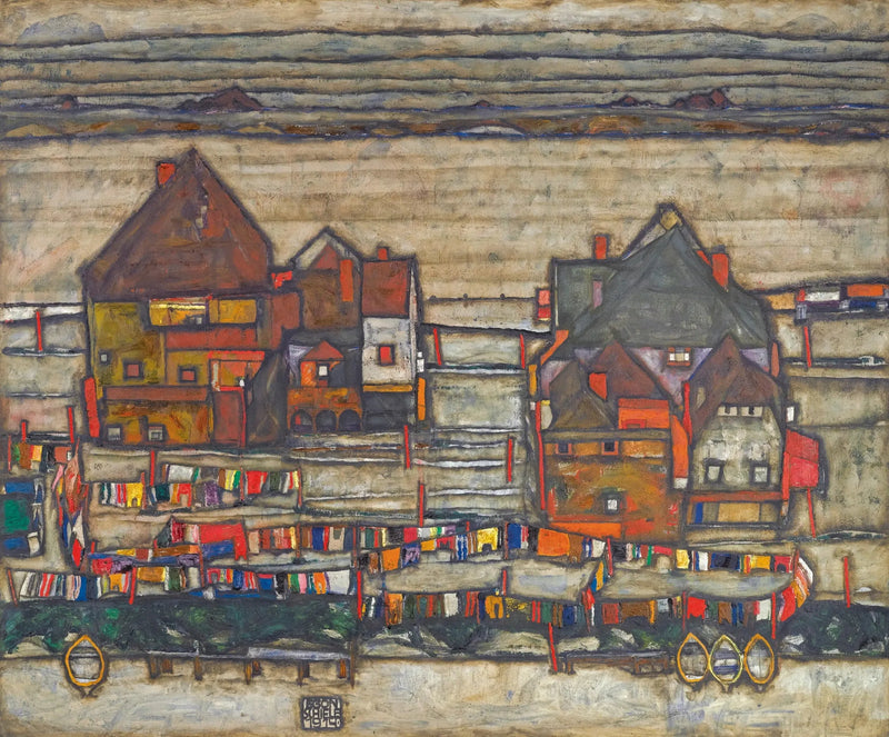 Domy z kolorowym praniem - Egon Schiele