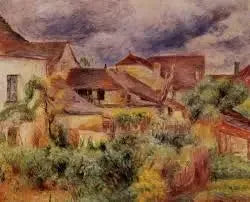 Wioski, czerwone dachy (Essoyes) - Pierre-Auguste Renoir