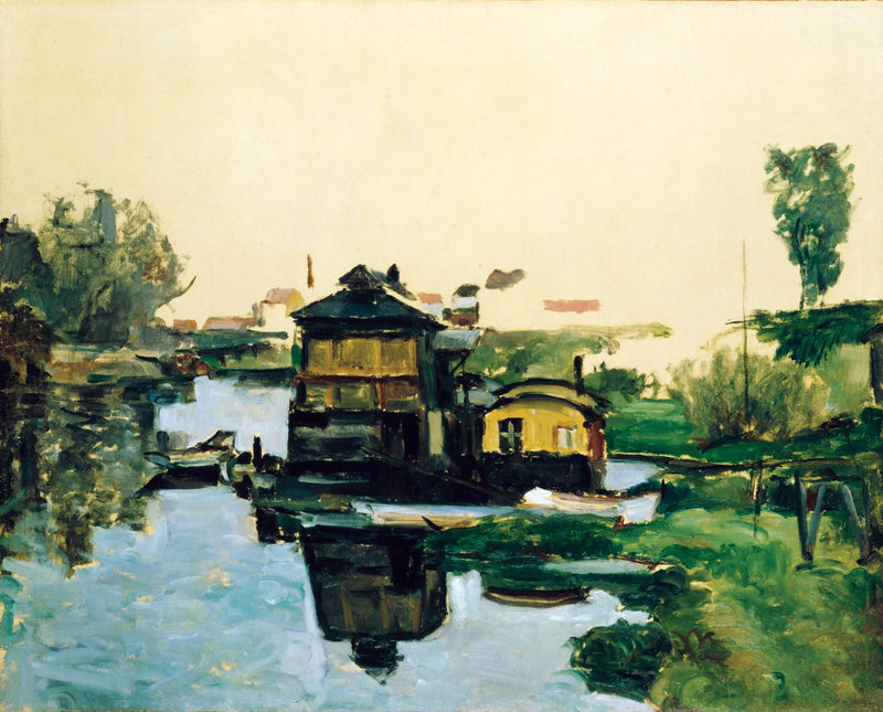 Pływające domy na rzece - Paul Cézanne