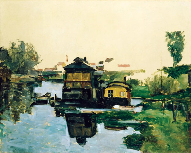 Pływające domy na rzece - Paul Cézanne
