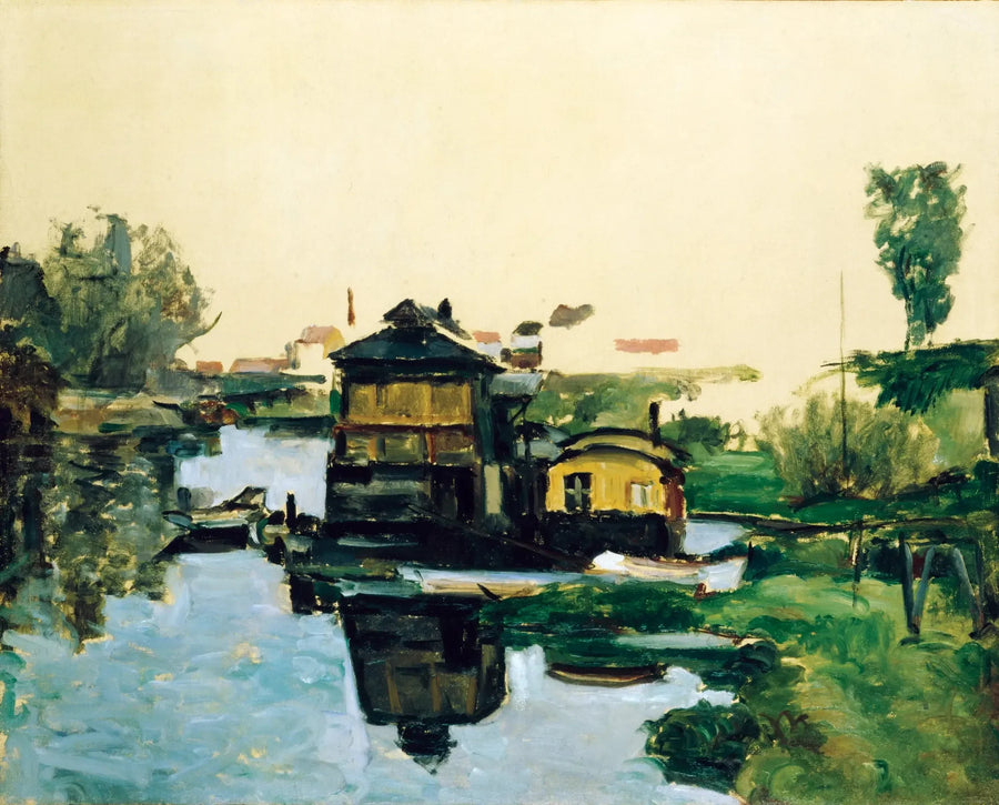 Pływające domy na rzece - Paul Cézanne
