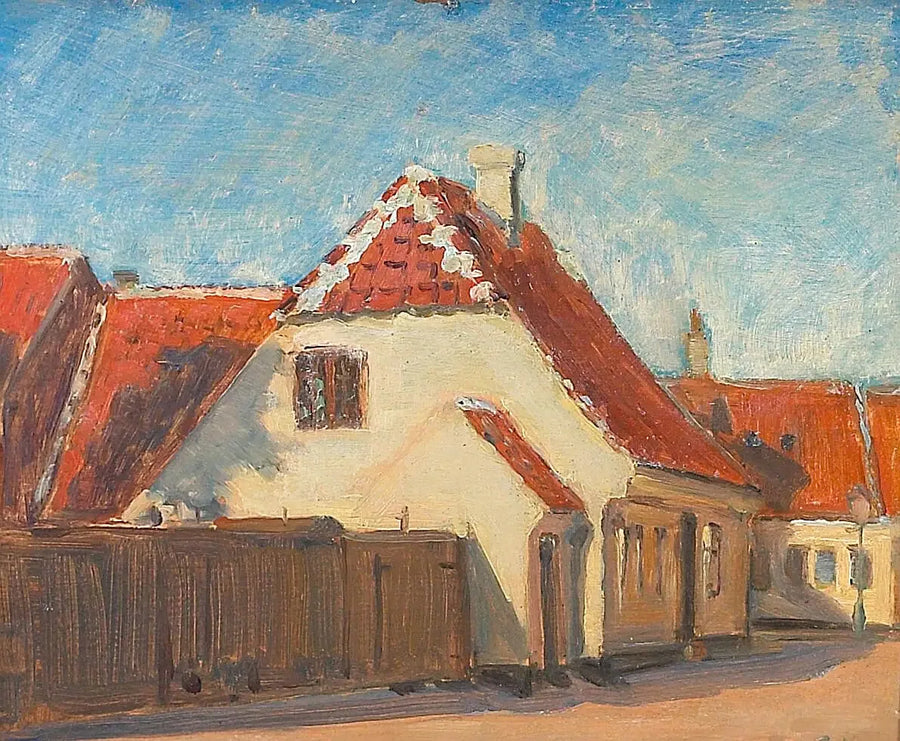Żółte domy w Skagenie. - Peder Severin Krøyer