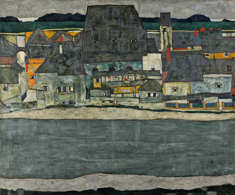 Domy nad rzeką (stare miasto) - Egon Schiele