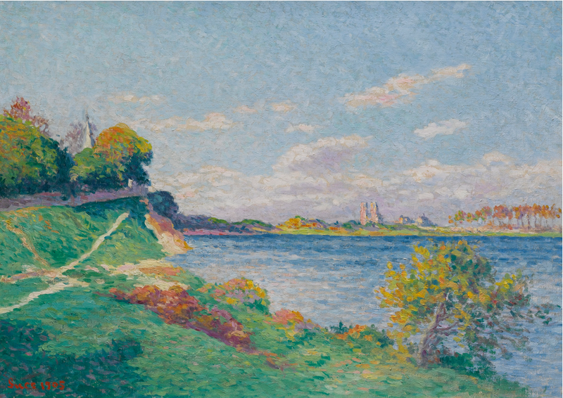 Mantes, brzegi Sekwany - Maximilien Luce