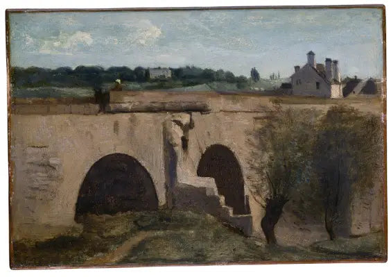 Mantes. Zarys mostu - Jean-Baptiste Camille Corot