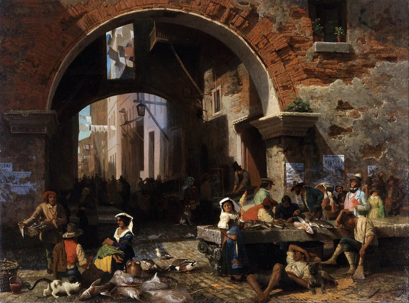 Rzymski targ rybny. Łuk Oktawiana - Albert Bierstadt