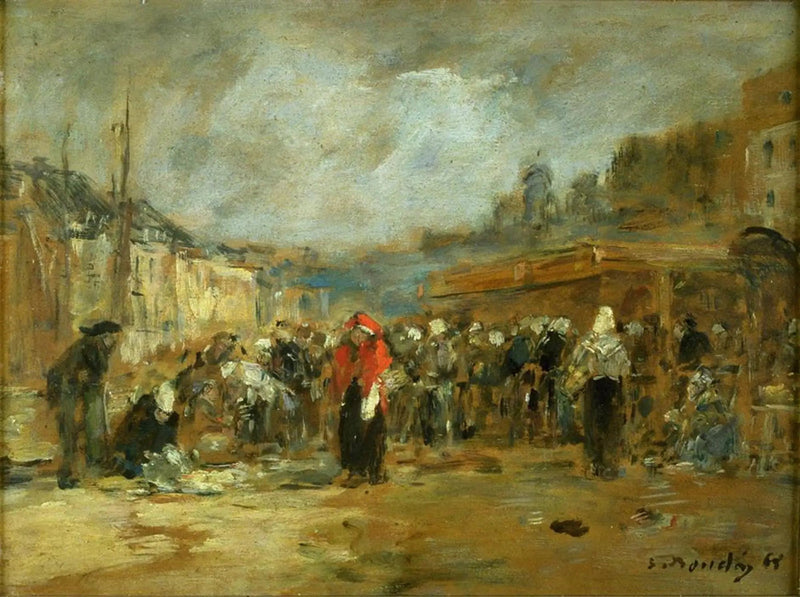 Targ rybny, Honfleur - Eugène Boudin