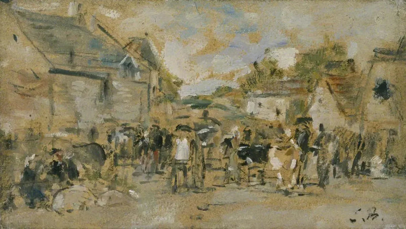 Targ wioski - Eugène Boudin