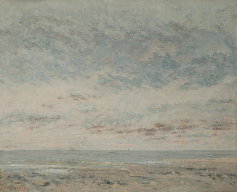 Niski przypływ w Trouville - Gustave Courbet