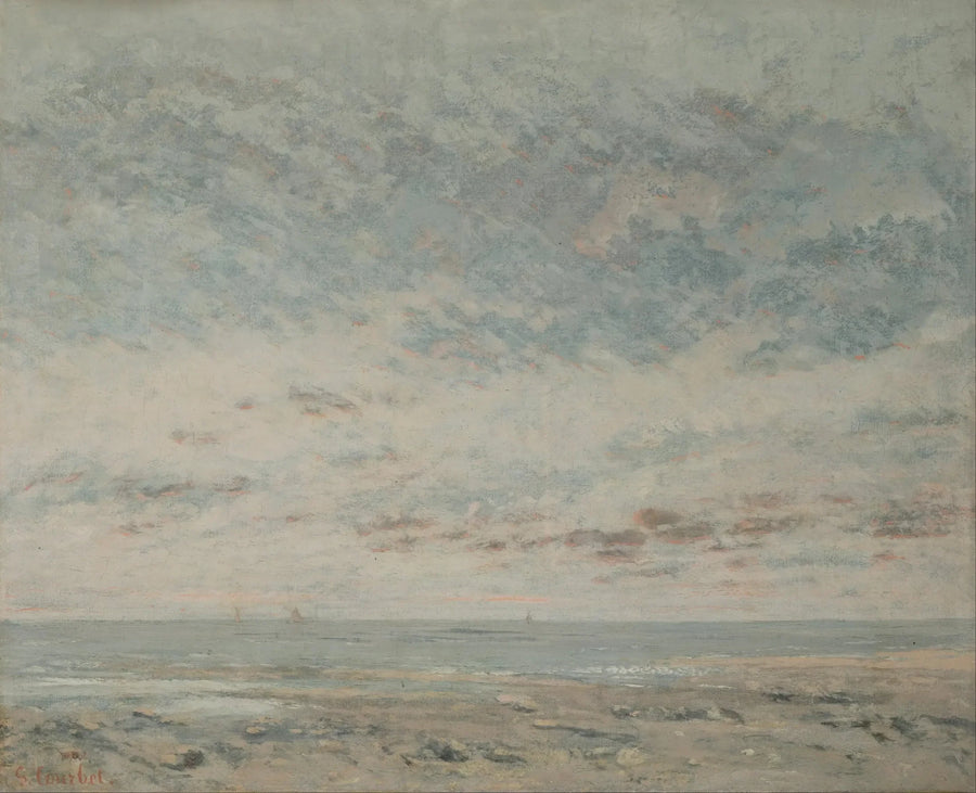 Niski przypływ w Trouville - Gustave Courbet