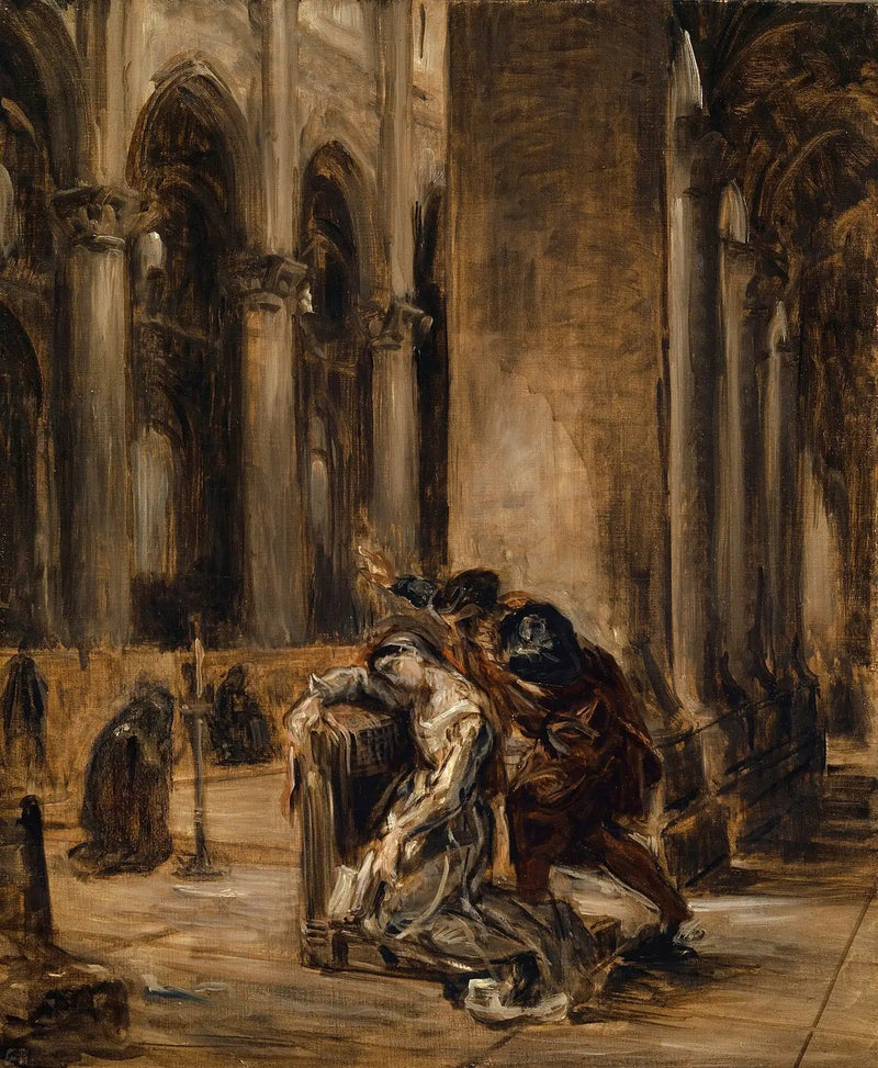 Marguerite w kościele - Eugène Delacroix
