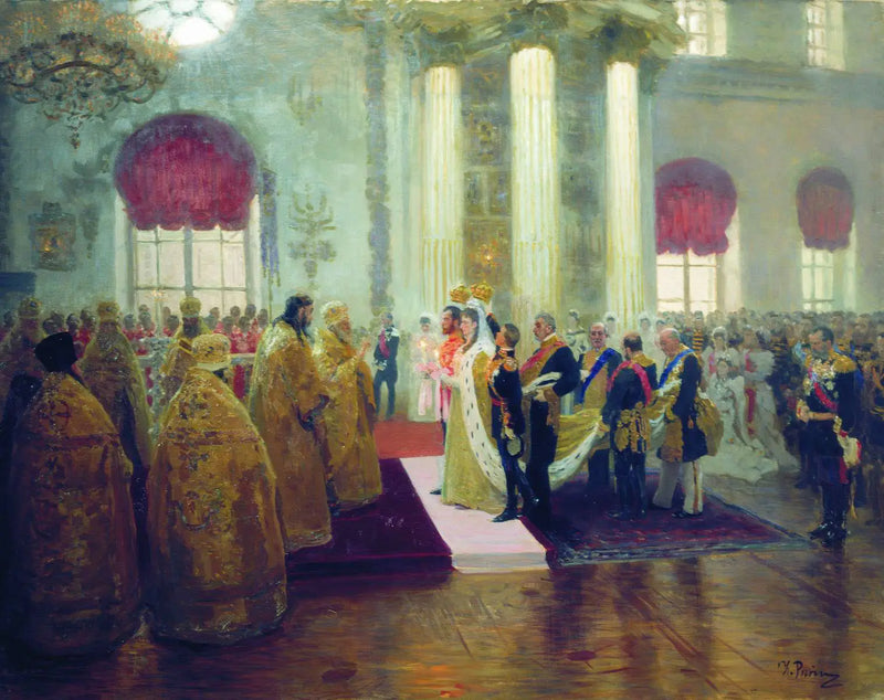 Ślub Nikołaja II i wielkiej księżnej Aleksandry Fiodorowny. - Ilya Repin