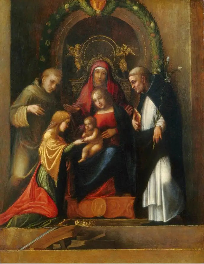 Mistyczne małżeństwo świętej Katarzyny Aleksandryjskiej i świętych - Antonio da Correggio