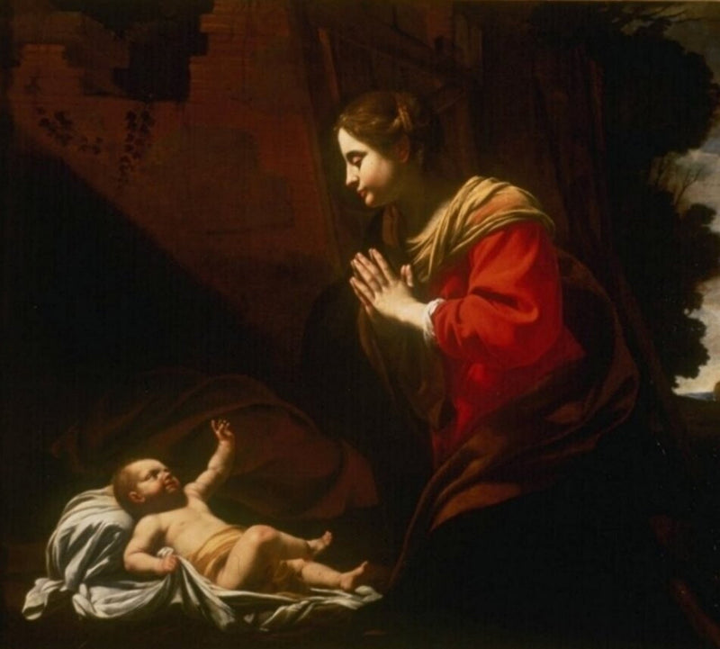 Maria uwielbiająca Dzieciątko - Simon Vouet