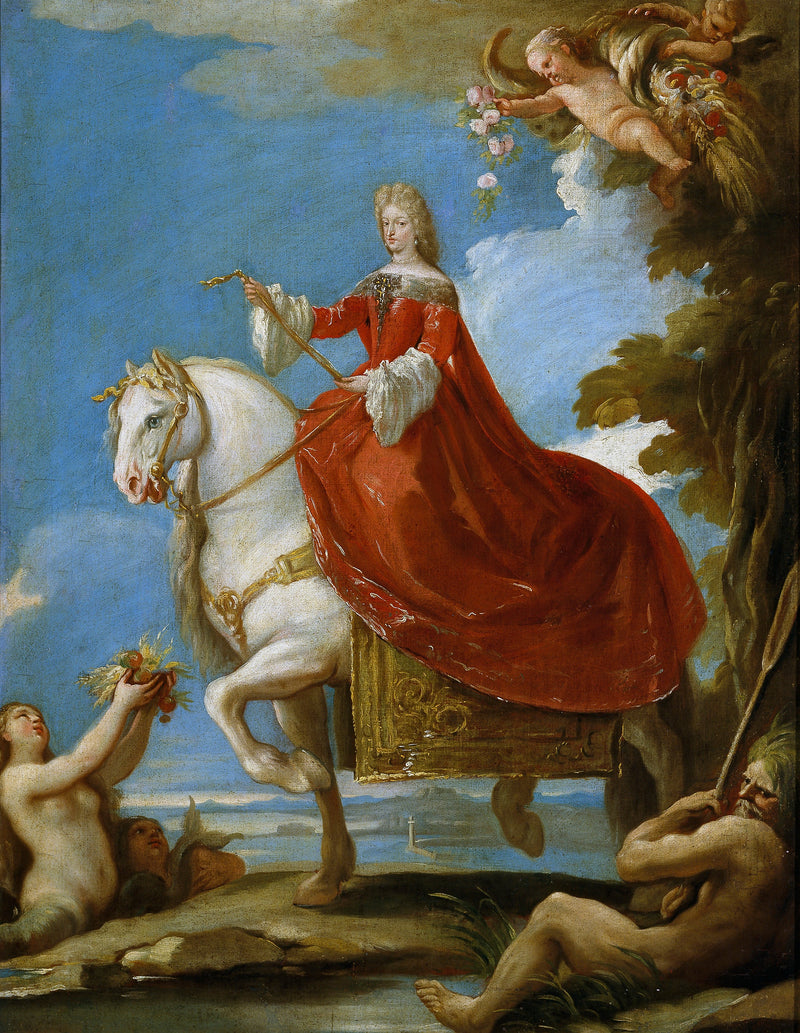 Marie-Anne de Neubourg, królowa Hiszpanii, na koniu - Luca Giordano