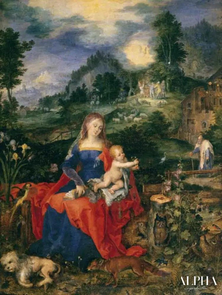 Marie avec de nombreux animaux, Brueghel - Albrecht Dürer - Reproductions de tableaux et peintures haut de gamme