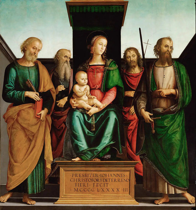 Maria z Dzieciątkiem i czterema świętymi - Pietro Perugino