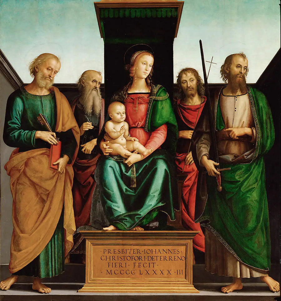 Maria z Dzieciątkiem i czterema świętymi - Pietro Perugino