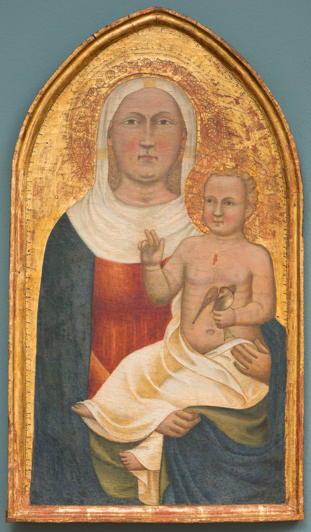 Maria i Dzieciątko Jezus z ptakiem w ręku - Francesco Traini
